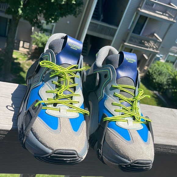 Valentino Garavani Man Sneakers Light Grey Size Soft Leather